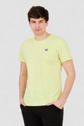 LA MARTINA Żółty t-shirt z małym logo. Żółte t-shirty męskie La Martina, m, bez wzorów, bez kołnierzyka. W wyprzedaży za 189.99 zł.