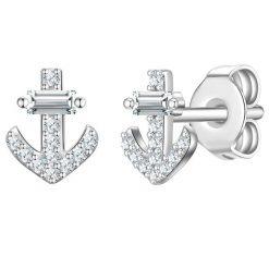 Rafaela Donata Kolczyki Kotwica z Srebro wysokiej próby w Srebrny 1 ct Damski. Szare kolczyki damskie Rafaela Donata, z cyrkonią, srebrne, na sztyftcie. Za 99.99 zł.
