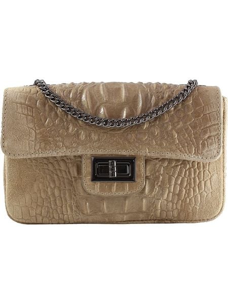 ORE10 Skórzana torebka w kolorze szarobrązowym - 20 x 11 x 6,5 cm rozmiar: onesize. Brązowe torebki klasyczne damskie ORE10, bez wzorów, z materiału, bez dodatków. Za 161.34 zł.