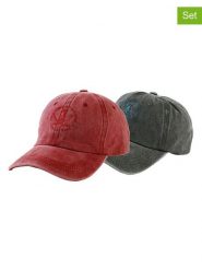 The Time of Bocha Czapki (2 szt.) w kolorze czerwonym i antracytowym rozmiar: onesize. Czarne czapki męskie The Time of Bocha, bez wzorów, z bawełny, sportowe. Za 86.99 zł.