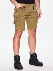Alpha Industries Szorty materiałowe Utility 116213 Beżowy Slim Fit. Brązowe szorty męskie Alpha Industries, z bawełny, bez kołnierzyka. Za 339.99 zł.