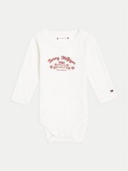 Tommy Hilfiger Body dziecięce KN0KN01896 Biały. Białe body niemowlęce Tommy Hilfiger, bez wzorów, z bawełny, bez ramiączek. Za 199.99 zł.