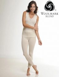 Damskie Legginsy Termoaktywne z Wełny Merino Warstwa Bazowa Woolona. Białe bielizna termoaktywna damska WOOLONA, l, bez wzorów, z materiału. Za 171.00 zł.