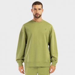Bluza dresowa Lifestyle męska SIROKO Tree. Zielone bluzy bez kaptura męskie SIROKO, bez wzorów, z bawełny, sportowe, bez kołnierzyka, bez ramiączek. W wyprzedaży za 83.95 zł.