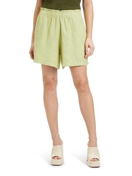 CARTOON Lniane szorty w kolorze jasnozielonym rozmiar: 38. Zielone szorty damskie Cartoon, bez wzorów, ze lnu. Za 113.99 zł.