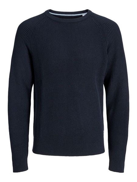 Jack & Jones Sweter w kolorze granatowym rozmiar: XL. Niebieskie swetry męskie Jack & Jones, xl, bez wzorów, z bawełny, bez kołnierzyka. Za 94.95 zł.
