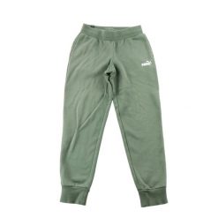Second life - Spodnie dresowe męskie Puma Essentials Tapered Fit - Jak nowy. Zielone spodnie sportowe męskie Puma, z dresówki. Za 85.16 zł.