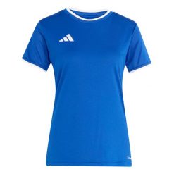Koszulka damska adidas Entrada Jersey. Białe bluzki damskie Adidas, bez wzorów, z jersey, bez kołnierzyka. Za 60.99 zł.