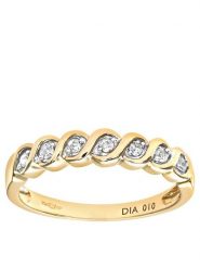 Revoni Złoty pierścionek z diamentami rozmiar: 58. Żółte pierścionki damskie Revoni, z diamentem, złote. Za 1,935.99 zł.