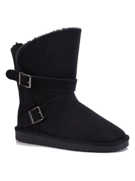 ISLAND BOOT Botki zimowe "Candace" w kolorze czarnym rozmiar: 37. Czarne botki damskie Island Boot, na zimę, z materiału, bez obcasa, bez zapięcia. Za 152.99 zł.