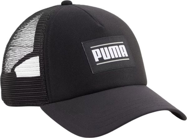 Czapka z daszkiem unisex Puma Ess Trucker. Czarne czapki męskie Puma, bez wzorów, z materiału. Za 69.00 zł.