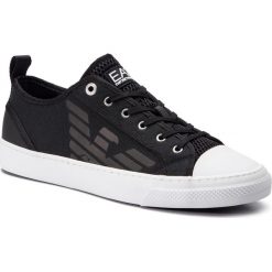 Trampki EA7 EMPORIO ARMANI - X8X038 XK068 00002 Black/White. Czarne trampki i tenisówki męskie EA7 Emporio Armani, bez wzorów, z gumy, bez zapięcia. W wyprzedaży za 409.00 zł.
