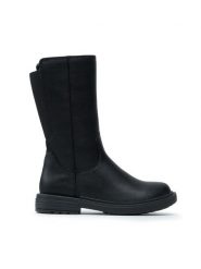 Geox Kozaki J Eclair G.E J169QE 000BC C9999 M Czarny. Czarne kozaki dziewczęce Geox, bez wzorów, ze skóry, bez obcasa. Za 269.99 zł.