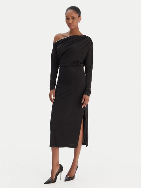 Rinascimento Sukienka koktajlowa CFC0126544003 Czarny Slim Fit. Czarne sukienki damskie RINASCIMENTO, s, bez wzorów, z syntetyku, wizytowe, bez kołnierzyka, bez ramiączek. Za 509.99 zł.