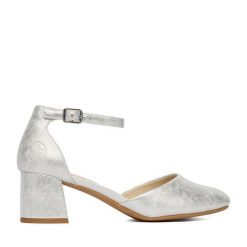 Czółenka Rieker. Szare czółenka damskie Rieker, bez wzorów, bez obcasa. Za 319.99 zł.