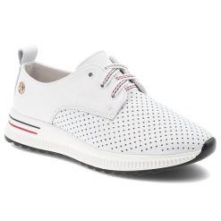 Półbuty damskie Artiker, cholewka ze skóry naturalnej licowej klasyczne wiązanie sportowy fason, białe, 54C1760. Białe półbuty damskie Artiker, bez wzorów, z materiału, eleganckie, bez obcasa. Za 189.00 zł.