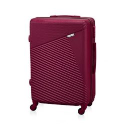 Walizka podróżna BETLEWSKI BWA-053 M bordowa. Czerwone walizki Betlewski, bez wzorów, z materiału. Za 229.99 zł.