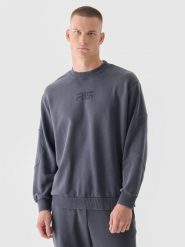4F Bluza dresowa oversize bez kaptura męska 4F x Robert Lewandowski - szara L. Szare bluzy bez kaptura męskie 4f, l, z bawełny. W wyprzedaży za 119.99 zł.