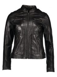 Bugatti Skórzana kurtka w kolorze czarnym rozmiar: 42. Czarne kurtki damskie Bugatti, bez wzorów, ze skóry, bez kaptura. Za 717.99 zł.