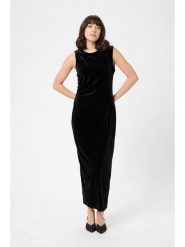 Kaffe Aksamitna sukienka w kolorze czarnym rozmiar: XXL. Czarne sukienki damskie Kaffe, xxl, bez wzorów, bez kołnierzyka, bez ramiączek, midi. Za 200.60 zł.