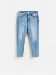 Jeansy slim fit z efektem sprania - niebieski. Niebieskie jeansy męskie Reserved. Za 139.99 zł.