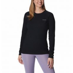 Koszulka turystyczna z długim rękawem damska Columbia Omni-Heat Infinity Knit. Czarne bluzki damskie Columbia, m, bez wzorów, sportowe, bez kołnierzyka, bez ramiączek. Za 359.00 zł.