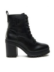 LAUREN RALPH LAUREN Trzewiki 802937826001 Czarny. Czarne botki damskie Lauren Ralph Lauren, ze skóry, bez obcasa, na słupku, bez zapięcia. Za 989.99 zł.