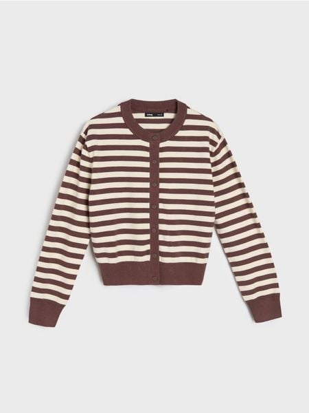 Sweter w paski z domieszką wiskozy - wielobarwny. Swetry klasyczne damskie Sinsay, l, z wiskozy, bez kołnierzyka. Za 49.99 zł.