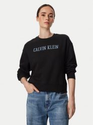 Calvin Klein Jeans Bluza Varsity LV047H806G Czarny Regular Fit. Czarne bluzy bez kaptura damskie Calvin Klein Jeans, xs, z bawełny. Za 329.99 zł.
