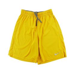Spodenki męskie żółte. Żółte szorty sportowe męskie Nike, l, z tkaniny, na fitness i siłownię. Za 34.04 zł.