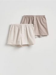 2 pack bokserek Loose - złamana biel. Bokserki męskie Reserved, bez wzorów, z bawełny. Za 79.99 zł.