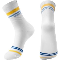 Skarpetki rowerowe kolarskie antybakteryjne Rockbros RB4900 unisex. Białe skarpetki damskie ROCKBROS, bez wzorów, z materiału. Za 29.90 zł.
