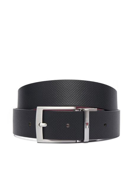 Tommy Hilfiger Pasek Adan Rev 3.5 Pebble AM0AM14566 Czarny. Czarne paski męskie Tommy Hilfiger, bez wzorów, ze skóry. Za 269.99 zł.