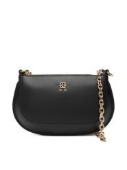 Tommy Hilfiger Torebka Th Glam Mini Chain Crossover AW0AW18142 Czarny. Czarne torebki klasyczne damskie Tommy Hilfiger, bez wzorów, ze skóry, bez dodatków. Za 529.99 zł.