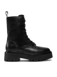 KARL LAGERFELD Trapery KL43455 Czarny. Czarne trapery damskie Karl Lagerfeld, ze skóry, bez obcasa. Za 909.99 zł.