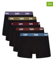 LEE Underwear Bokserki (5 par) "Lister" w kolorze czarnym rozmiar: M. Czarne bokserki męskie LEE Underwear, bez wzorów. Za 82.64 zł.