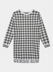 Guess Sukienka dzianinowa J3BK04 Z3AH0 Biały Regular Fit. Białe sukienki dziewczęce Guess, z aplikacjami, z dzianiny, bez ramiączek. Za 319.99 zł.