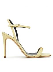 Elisabetta Franchi Sandały SA57L51E2 DC7 Żółty. Żółte sandały damskie Elisabetta Franchi, bez wzorów, ze skóry, bez obcasa, na szpilce. Za 1,429.00 zł.