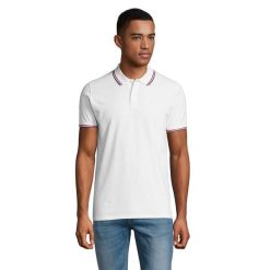 Męska Koszulka Polo Prestige. Niebieskie koszulki polo męskie SOL'S, m, bez wzorów, z bawełny, bez ramiączek. Za 126.99 zł.