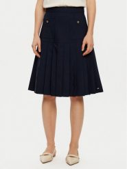 Tommy Hilfiger Spódnica plisowana WW0WW43798 Granatowy Regular Fit. Niebieskie spódniczki damskie Tommy Hilfiger, bez wzorów, z syntetyku, plisowane. Za 529.99 zł.