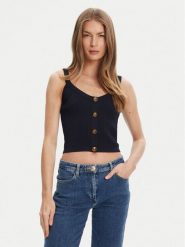 Guess Top W5YR10 Z0130 Granatowy Regular Fit. Niebieskie topy damskie Guess, xs, z aplikacjami, z syntetyku, bez kołnierzyka. Za 299.99 zł.