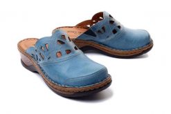 JOSEF SEIBEL 56541 95 515 Catalonia 41 Capri azur, klapki damskie. Niebieskie klapki damskie Josef Seibel, w ażurowe wzory, ze skóry, bez obcasa. Za 329.90 zł.