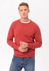 Lekki sweter S-RADO. Czerwone swetry męskie Volcano, l, bez wzorów, z bawełny, bez kołnierzyka. Za 139.99 zł.