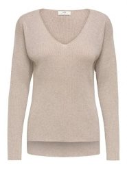 JDY Sweter "New" w kolorze szarobrązowym rozmiar: XS. Brązowe swetry klasyczne damskie JDY, xs, prążkowane, z asymetrycznym kołnierzem. Za 129.95 zł.