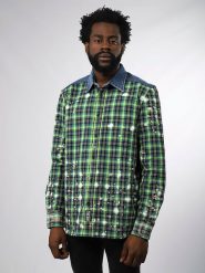 Diesel Clothes Koszula w kolorze zielono-czarnym rozmiar: XS. Czarne koszule męskie Diesel Clothes, xs, bez wzorów, z bawełny, bez kołnierzyka, bez ramiączek. Za 188.85 zł.