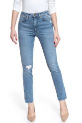 WRANGLER RETRO-SKINNY SPODNIE DAMSKIE VINTAGE NOISE W253WB058 112128002. Spodnie materiałowe damskie Wrangler, bez wzorów, z jeansu, retro. Za 189.99 zł.