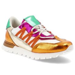 Pomarańczowe Sneakersy Artiker Wygodne Sportowe Obuwie Damskie. Białe buty sportowe na co dzień damskie Artiker, bez wzorów, z gumy. Za 279.00 zł.