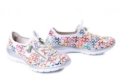 RIEKER L3252-90 multi, półbuty damskie. Półbuty damskie Rieker, bez wzorów, bez obcasa. Za 287.92 zł.