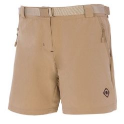 Damskie spodenki trekkingowe i turystyczne BIELSA II Izas. Brązowe szorty damskie IZAS, bez wzorów, z nylonu, sportowe. Za 226.04 zł.