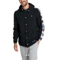 Kurtka turystyczna męska Champion Authentic Collection. Czarne kurtki męskie CHAMPION, m, bez wzorów, z poliesteru, bez kaptura. Za 333.00 zł.